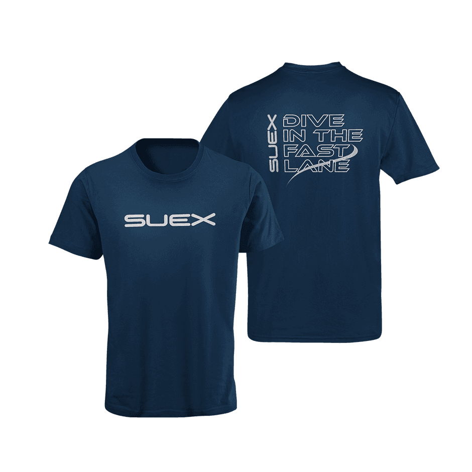 T-SHIRT DIVE IN THE FAST LANE MARINEBLAU