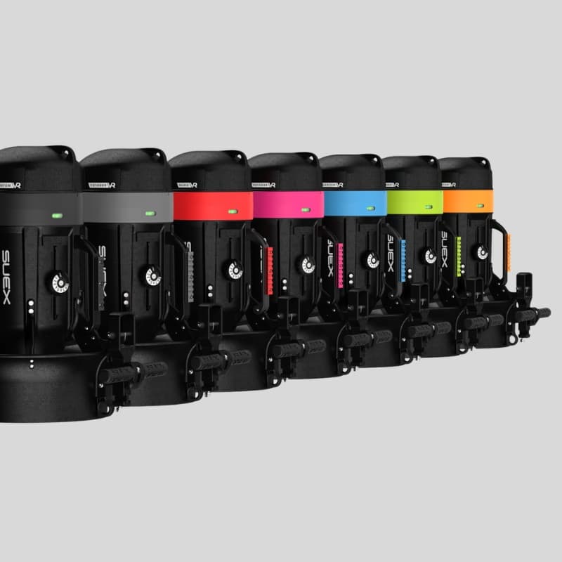 DPV der VR Series nebeneinander mit Ringen in den sieben verfügbaren Farben