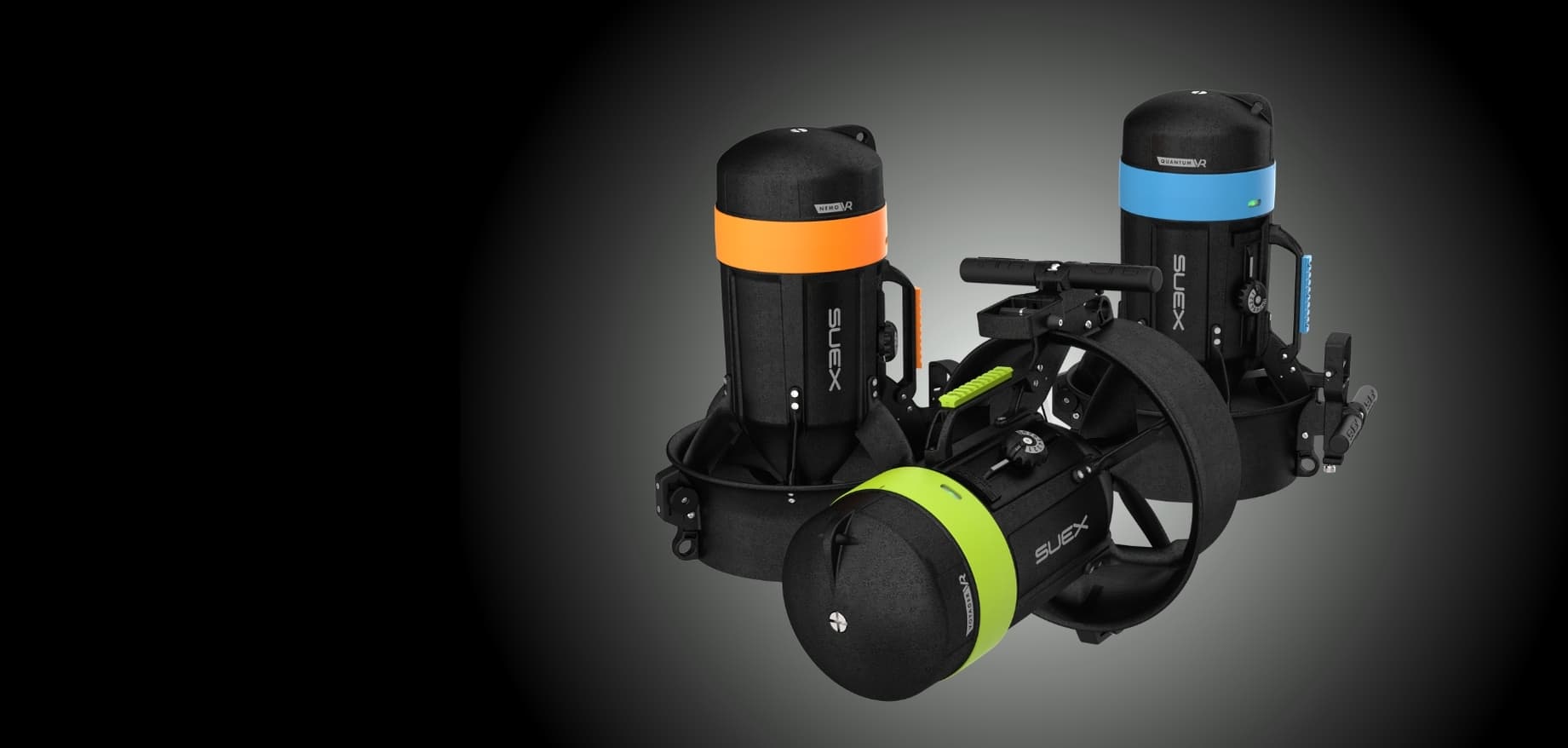 Die drei Modelle der VR Series — Nemo, Quantum und Voyager — nebeneinander