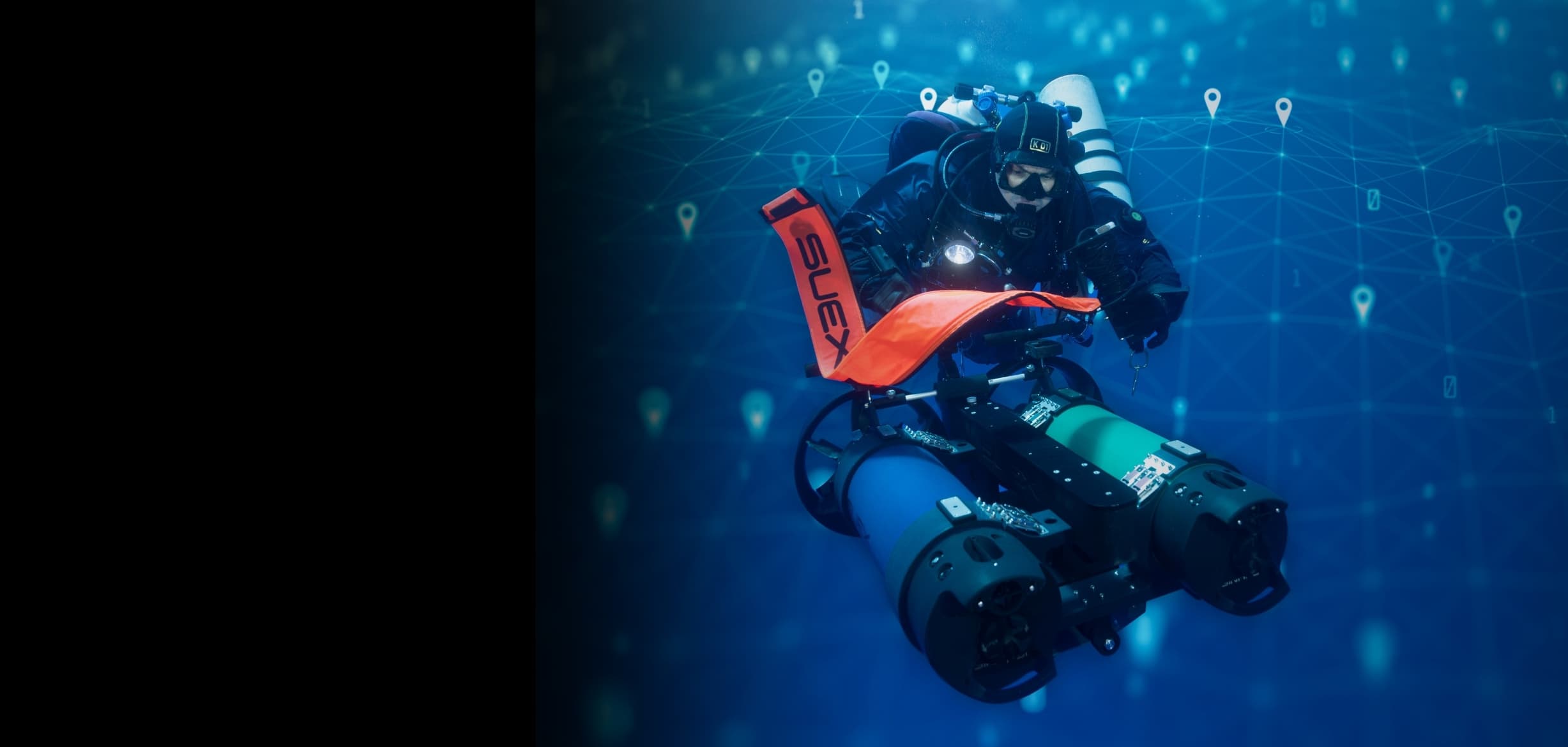 DPV Goldfinder con sistema di navigazione SUEX DRIVe montato